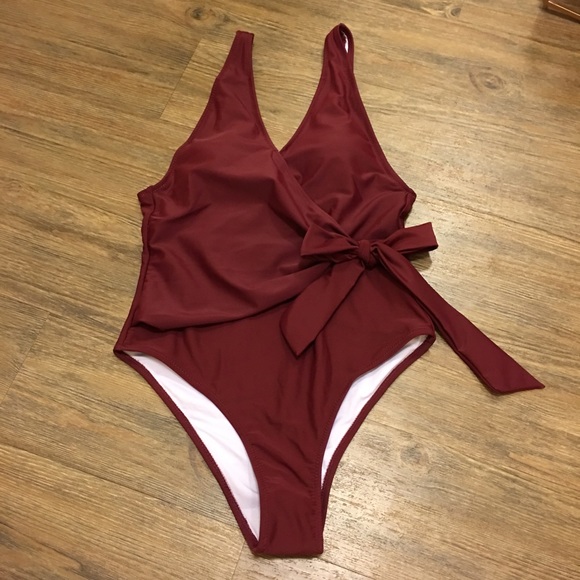 Cupshe Other - NWT Cupshe deep wine one-piece swimsuit Medium